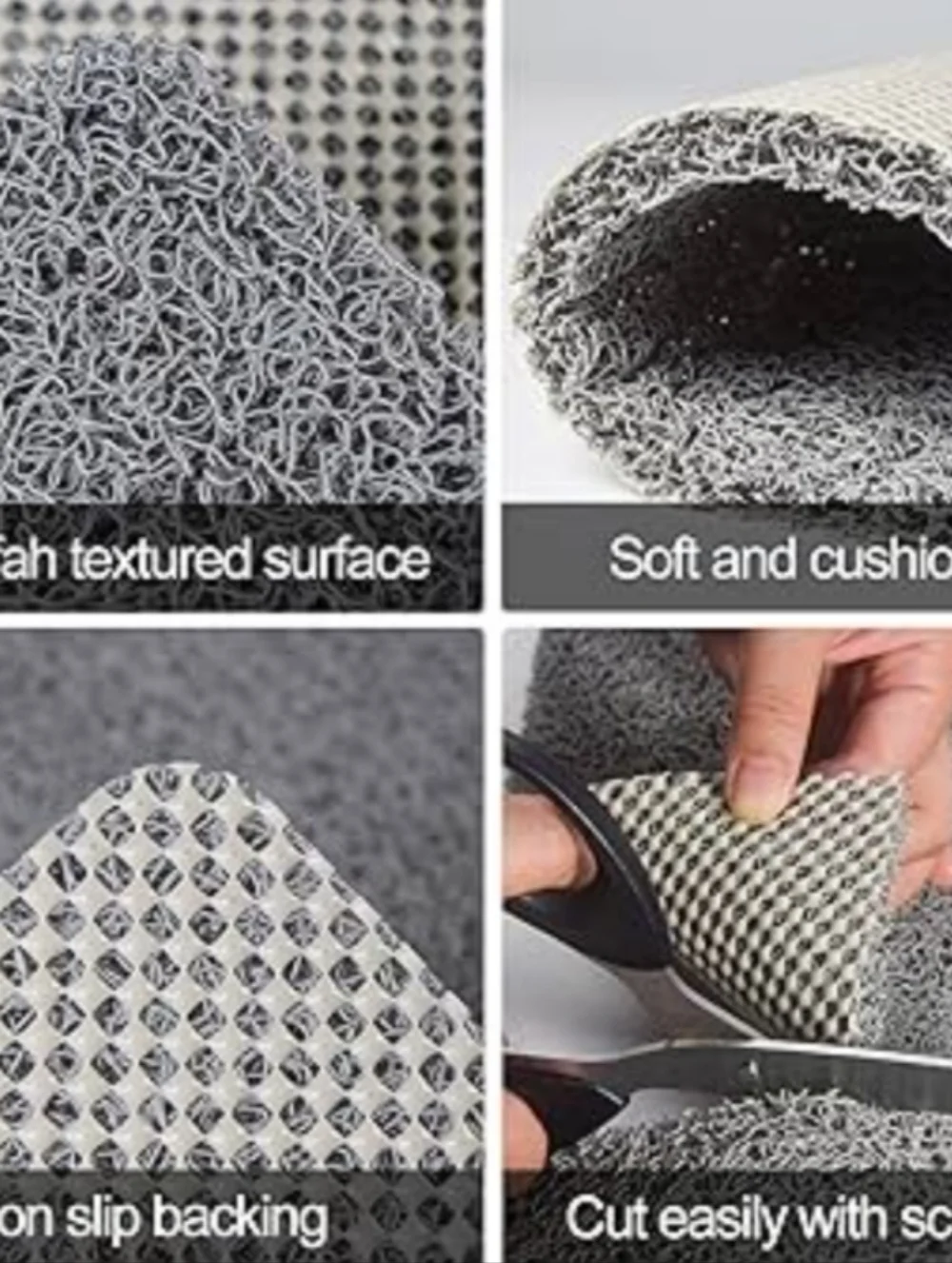 Hifslam Gray Non-Slip Bath Mat - Textured Shower & Tub Mat